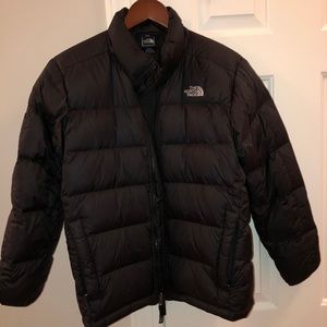 Boys North Face Puffer Jacket - Black Sz L (14/16)